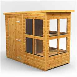 4ft x 8ft Premium Tongue And Groove Pent Potting Shed - Single Door - 12 Windows - 12mm Tongue And Groove Floor And Roof