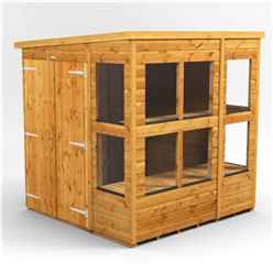 6ft x 6ft Premium Tongue and Groove Pent Potting Shed - Double Doors - 10 Windows - 12mm Tongue and Groove Floor and Roof