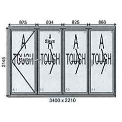 Aluminium Bi-Folding Doors - 3400mm X 2210mm (4 Doors) - Anthracite Grey Inside And Outside