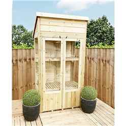 9ft X 2ft - Pent Mini Greenhouse Pressure Treated Tongue And Groove