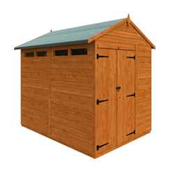 8ft X 6ft Tongue And Groove Double Door Security Shed (12mm Tongue And Groove Floor And Apex Roof)