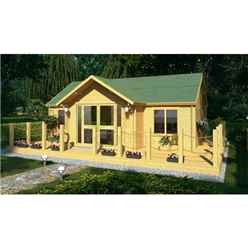 7m X 5m Premier Savoie Log Cabin - Double Glazing - 44mm Wall Thickness