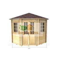 2.5m x 2.5m Premier Chable Log Cabin - Double Glazing - 34mm Wall Thickness