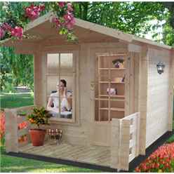 2.4m x 2.4m Premier Log Cabin With Fully Glazed Single Door With Single Window + Free Floor & Felt (19mm)