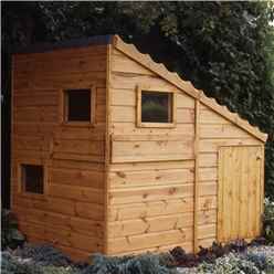 6ft x 4ft (1.79m x 1.19m) - Stowe Command Post Playhouse - 12mm Tongue & Groove - 3 Windows - Single Door - Pent Roof