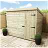 8ft X 5ft Windowless Pressure Treated Tongue & Groove Pent Shed + Single Door