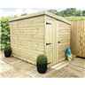 6FT x 4FT Windowless Pressure Treated Tongue & Groove Pent Shed + Side Door
