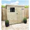 5FT x 4FT Pressure Treated Tongue & Groove Pent Shed With 1 Window + Single Door + Safety Toughened Glass