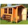 10ft X 7ft (2.97m X 2.04m) - Dip Treated Overlap - Apex Garden Shed - 2 Opening Windows - Double Doors