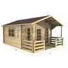 4m x 3m Premier Madrid Log Cabin - Double Glazing - 44mm Wall Thickness