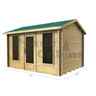 3.5m x 2.5m Premier Palma Log Cabin - Double Glazing - 44mm Wall Thickness