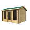 3.5m x 2.5m Premier Palma Log Cabin - Double Glazing - 70mm Wall Thickness