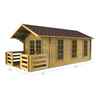 3m x 5m Premier Edel Log Cabin - Double Glazing - 44mm Wall Thickness