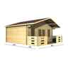 5m x 4m Premier Monaco Log Cabin -  Double Glazing - 44mm Wall Thickness