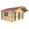 4m x 4m Premier Kay Log Cabin - Double Glazing - 44mm Wall Thickness