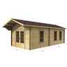 3m x 7m Premier Natalie Log Cabin - Double Glazing - 44mm Wall Thickness