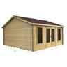4.5m x 4.5m Premier Orelle Log Cabin - Double Glazing - 44mm Wall Thickness