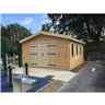4m x 5m Premier Garage Log Cabin - Double Glazing - 70mm Wall Thickness