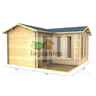 4m x 4m Premier Abries Log Cabin - Double Glazing - 70mm Wall Thickness