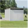 8ft X 10ft Ex Large Silver Metallic Heavy Duty Metal Shed With Double Doors (2.6m X 3m)