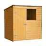 INSTALLED 6ft x 4ft (1.24m x 1.8m)  Wooden Shiplap Pent Shed With Single Door and 1 Window - INSTALLATION INCLUDED