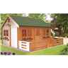 3.89m X 5.49m Log Cabin With 3 Rooms - 34mm Wall Thickness