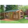 3.59m x 4.49m Attractive High Quality Log Cabin - 70mm Wall Thickness