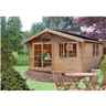 3.59m x 2.99m Durable Apex Log Cabin - 28mm Wall Thickness