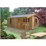 3.59m x 3.89m Spacious Log Cabin  - 28mm Wall Thickness