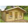 4.49m x 4.49m Log Cabin with 3 Windows - 34mm Wall Thickness