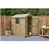 6ft x 4ft (1.8m x 1.3m) Pressure Treated Overlap Apex Wooden Garden Shed with Single Door and 1 Window - Modular (CORE)