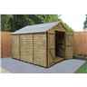 10ft x 8ft (3.1m x 2.5m) Pressure Treated Windowless Overlap Apex Shed with Double Doors - Modular - CORE (BS)