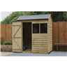 6ft X 4ft (1.3m X 1.8m) Overlap Pressure Treated Reverse Apex Shed With Single Door And 1 Window - Modular - Core