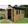 10ft x 8ft (3.10m x 2.63m) Pressure Treated Tongue and Groove Apex Wooden Shed With Double Doors and 4 Windows