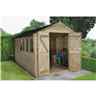 12ft x 8ft (3.71m x 2.63m) Pressure Treated Tongue and Groove Apex Wooden Shed With Double Doors and 6 Windows