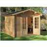 3m x 2.5m Compact Log Cabin with Double Doors (28mm Wall Thickness) **Includes Free Shingles**