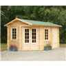 4m x 2.8m Corner Log Cabin with Separate Storage Area (Door on Left) (34mm Wall Thickness) **Includes Free Shingles**