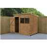 7ft x 5ft (2.1m x 1.5m) Dip Treated Overlap Pent Shed With Single Door and 2 Windows - Modular
