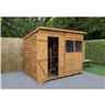 8ft x 6ft (2.4m x 1.9m) Dip Treated Overlap Pent Shed With Single Door and 2 Windows - Modular - CORE