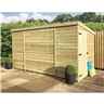 9ft X 7ft Windowless Pressure Treated Tongue & Groove Pent Shed + Side Door