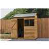 4ft x 6ft (1.3m x 1.8m) Reverse Apex Dip Treated Overlap Shed With Single Door and 1 Window - Modular - CORE