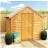 7ft X 5ft  (2.05m X 1.62m) - Super Value Overlap - Apex Wooden Garden Shed - Windowless - Single Door