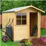 INSTALLED - 7ft x 7ft (2.05m x 1.98m) - Tongue & Groove Apex Garden Shed - 1 Window - Single Door - 12mm Tongue and Groove Floor INSTALLATION INCLUDED