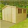Installed - 10ft X 10ft (2.99m X 2.99m) - Stowe Tongue & Groove Garden Shed/workshop 6 Windows - Double Doors - 12mm Tongue And Groove Floor Installation Included