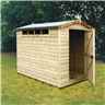 INSTALLED - 8ft x 6ft (2.39m x 1.79m) - Tongue And Groove Security - Apex Garden Wooden Shed - High Level Windows - Single Door - 12mm Tongue And Groove Floor And Roof  INSTALLATION INCLUDED