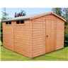 10ft x 10ft (2.99m x 2.99m) - Tongue And Groove Security - Apex Garden Wooden Shed / Workshop - High Level Windows - Single Door - 12mm Tongue And Groove Floor And Roof 