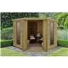INSTALLED Arlington Premium Tongue & Groove 8ft x 8ft Corner Summerhouse (3.46m x 2.80m) - INSTALLATION INCLUDED - CORE (BS)