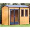 12ft X 12ft (3.59m X 3.73m) - Premier Reverse Wooden Studio Summerhouse - 2 Windows - Double Doors - 20mm Walls