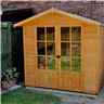 INSTALLED 7ft x 5ft (1.55m x 2.05m) - Premier Wooden Summerhouse - Double Doors - 12mm Tongue And Groove Floor INSTALLATION INCLUDED