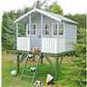6ft x 4ft (1.79m x 1.19m) - Wooden Stork Playhouse With Platform - 12mm Tongue & Groove - 2 Opening Windows - Single Door - Apex Roof